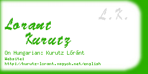 lorant kurutz business card